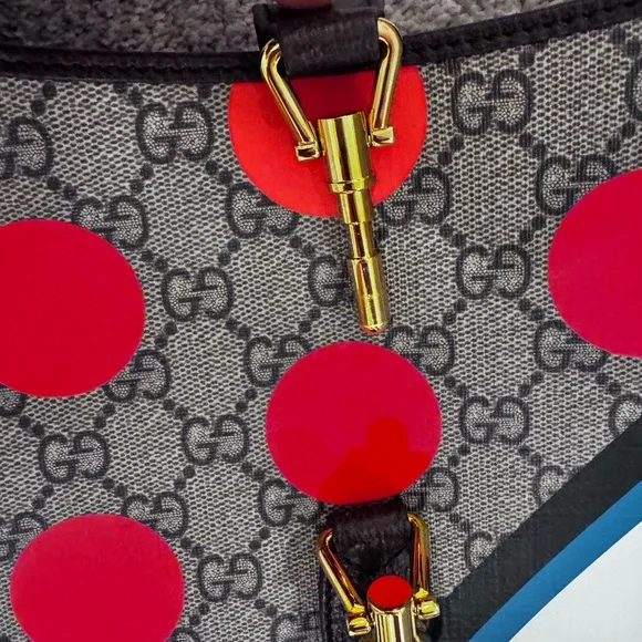 Gucci Geometric GG Supreme Canvas Jackie 1961 Small Studded Shoulder Bag - Picture 10 of 16